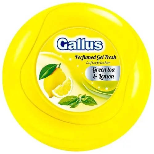 

Гелевый освежитель воздуха парфюмированный Gallus Green tea & lemon 150гр Германия