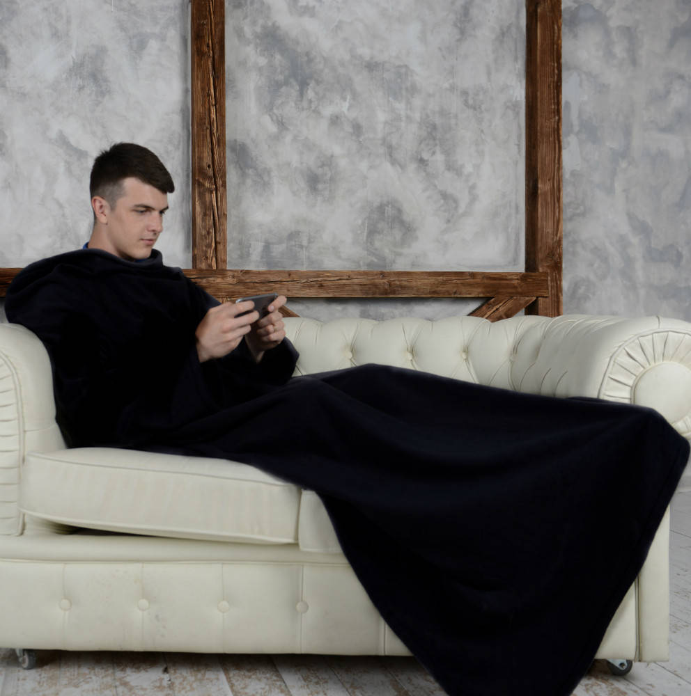 

Плед с рукавами Snuggie черный