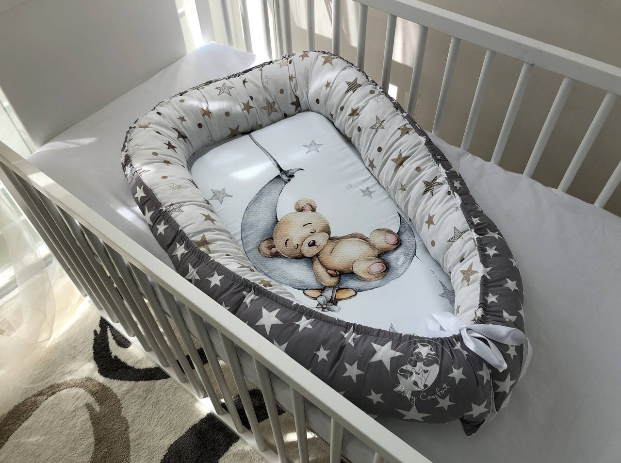 

Кокон-позиционер для новорожденных Baby Comfort Мишка на луне