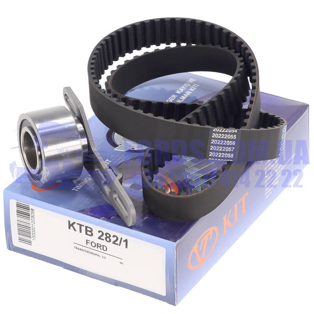 

Ремень ГРМ комплект FORD TRANSIT 1985-2000 (130 TEETH 25.4MM +Ролик) (6195101/1682935/KTB282) KTB