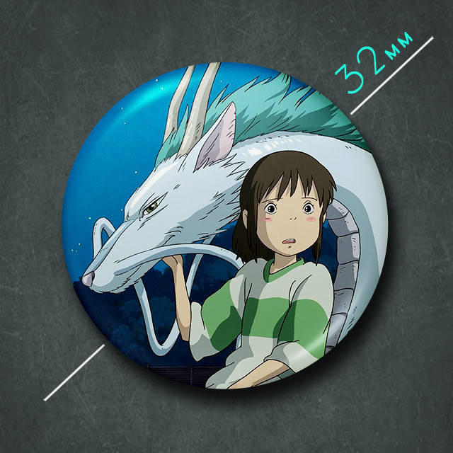 

"Тихиро Огино и дракон Хаку (Унесённые призраками / Spirited away)" значок круглый на булавке Ø32 мм