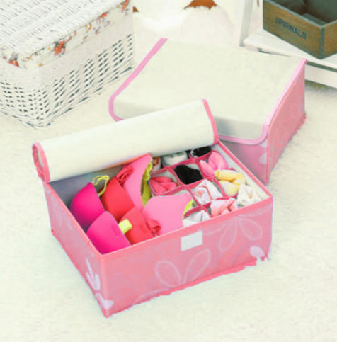 

Органайзер для белья 13 секций, крышка на липучке. Цветы Кладовка, Розовый