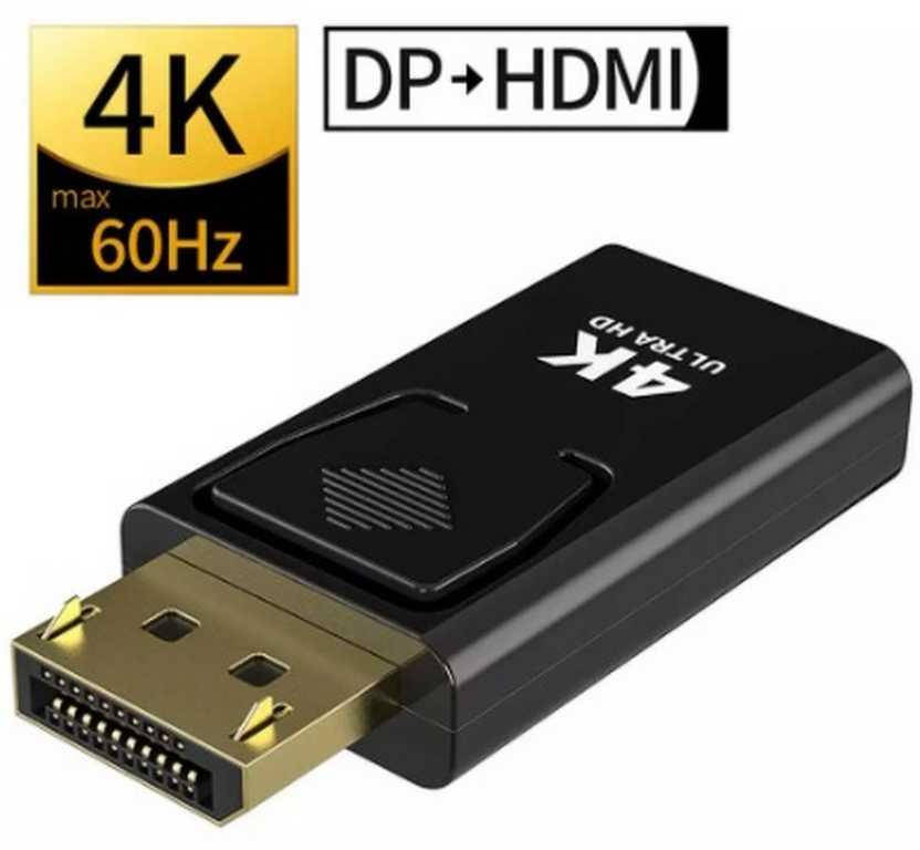 

Конвертер DisplayPort DP - HDMI 4K 60Hz DisplayPort переходник Адаптер, Черный