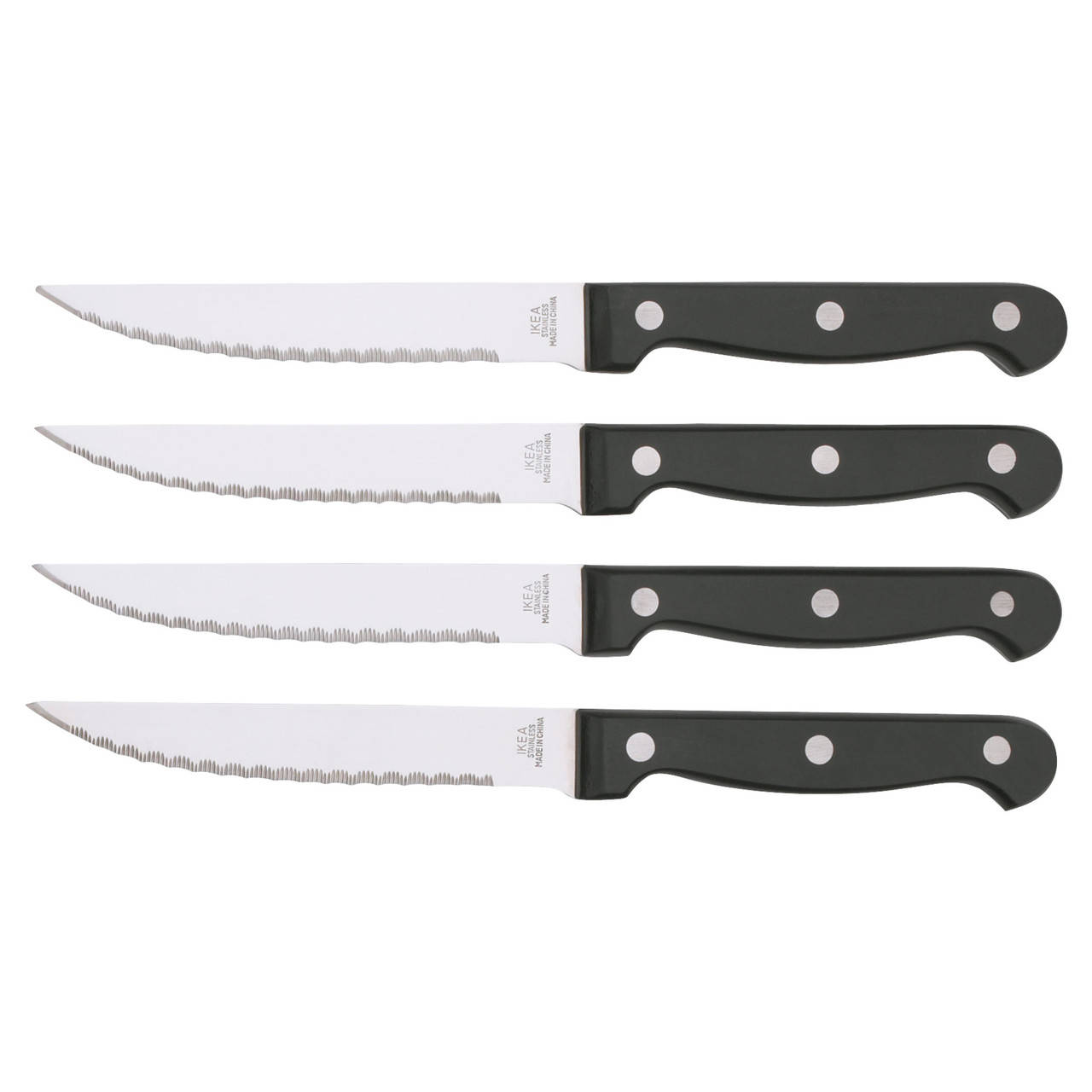 

СНИТТА Нож столовый, для мяса, черный, 22 см, 4 шт., 00287295, IKEA, ИКЕА, SNITTA