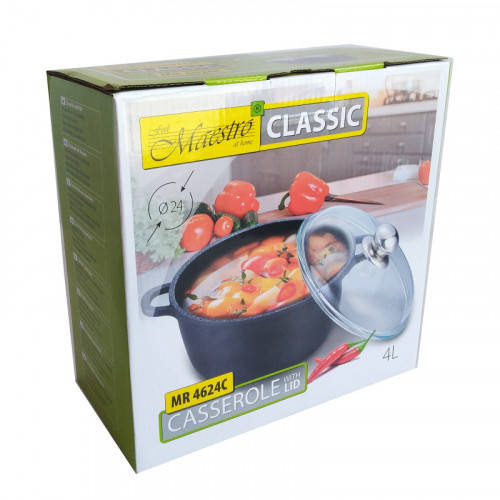 

Кастрюля Maestro MR 4624 C диаметром 24 см, объемом 4,0 литра
