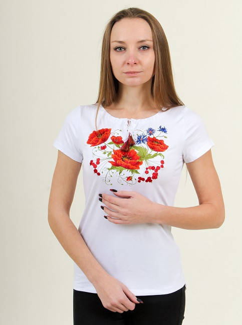 

Женская футболка - вышиванка Волшебство,короткий рукав, р.42,44,46,48,50 белая, Белый
