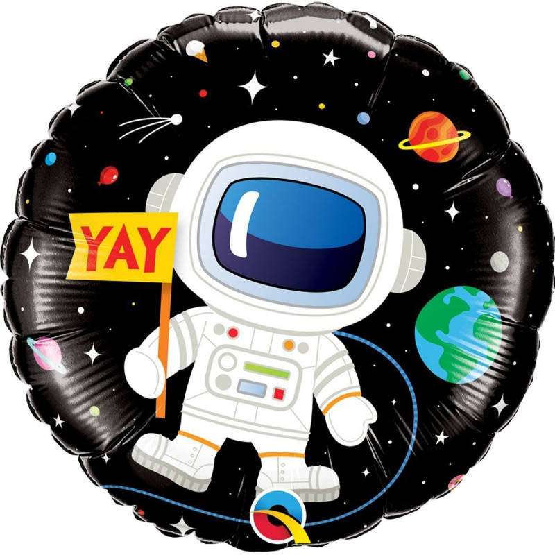 

Шар "Космос / космонавт".45 см фольгированный круглый "Happy Birthday", Разные цвета