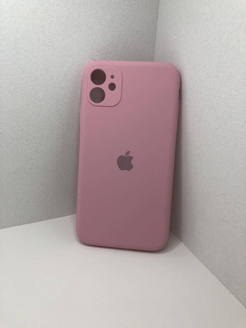 

Силиконовый чехол для iphone 11(2019)(Розовый / Pink)Silicone case бампер накладка с защитой камеры