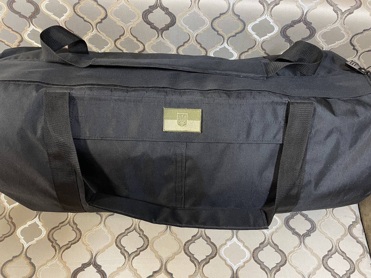 

Сумка баул 120 тканина Cordura 600D Black з клапаном, Черный