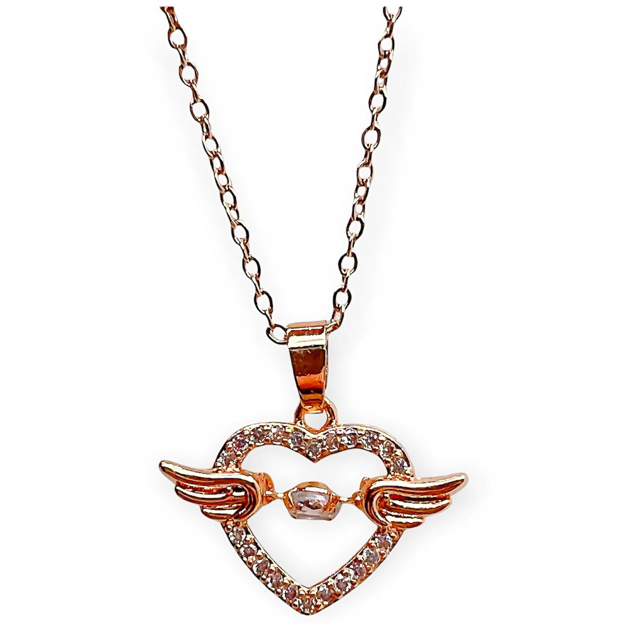 

Подвеска сердце с танцующим камнем. Stainless steel