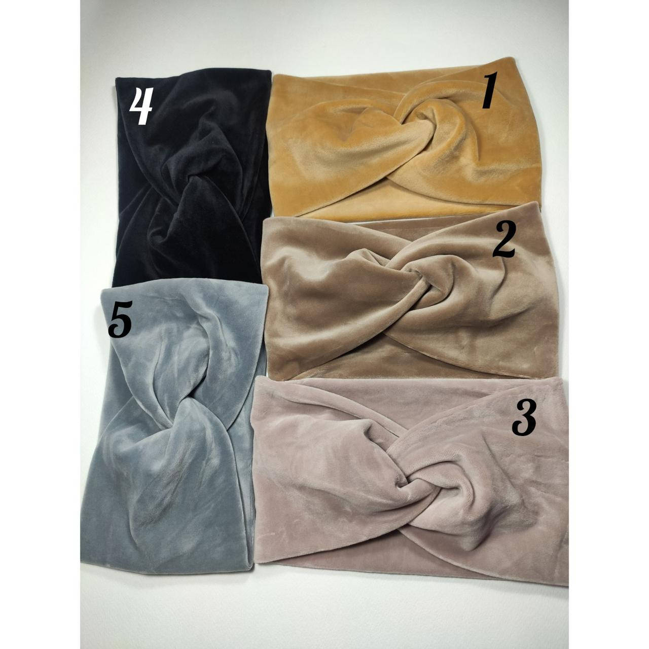 

Повязка широкая чалма женская, велюровая повязка на голову мягкая 1шт.