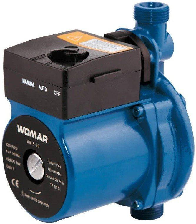 

Насос для повышения давления Womar WM 15/90, гайки, кабель с вилкой