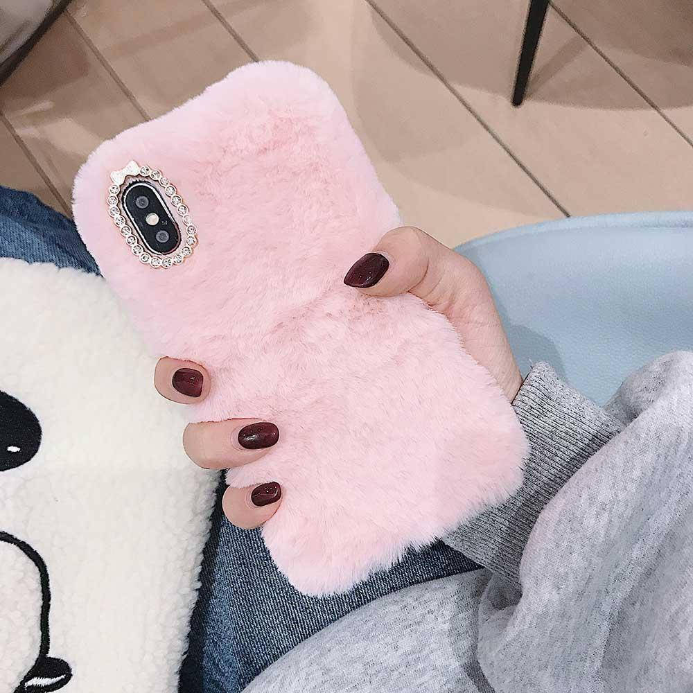 

Меховой чехол для Huawei P Smart 2018 Pink, Розовый