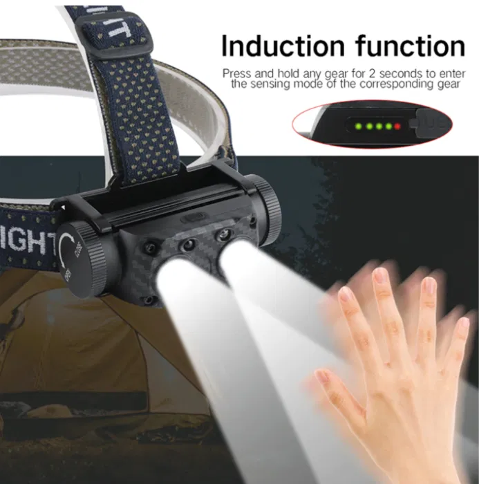 

Налобный фонарь c датчиким движения BORUiT B35 XM-L2 18650/21700 3000 LM