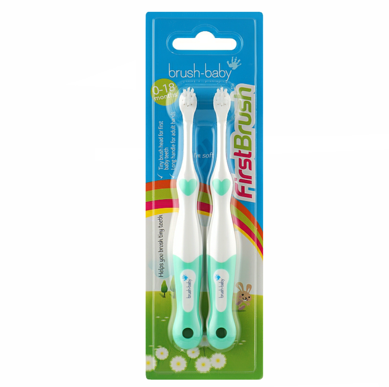 

Зубные щетки Brush-Baby First Brush от 0 до 18 месяцев (бирюзовые), 2 шт