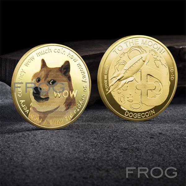 

Сувенирная монета Dogecoin, DOGE, Криптовалюта,Wow, Цветной принт Doge