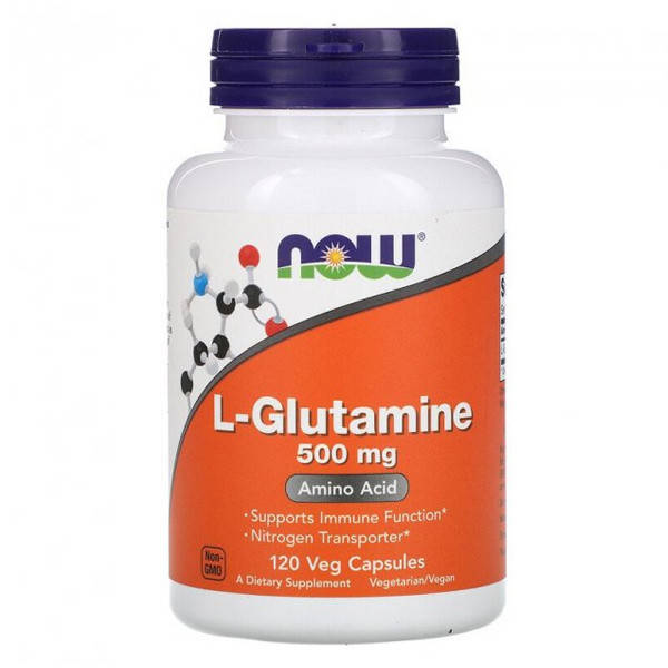 

L-Glutamine 500 mg NOW (120 вег капсул)