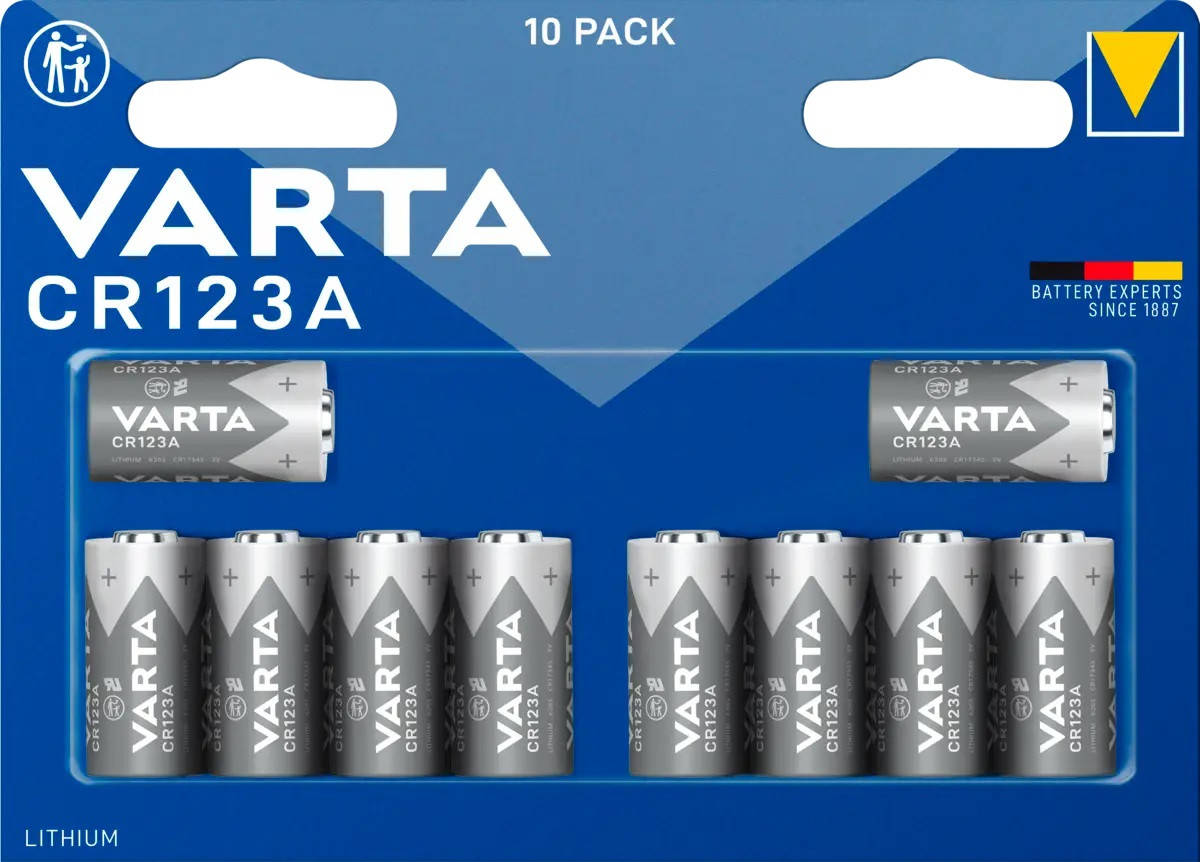 

Батарейки VARTA Lithium Cell 3V CR123 (10шт) (6205 301461)