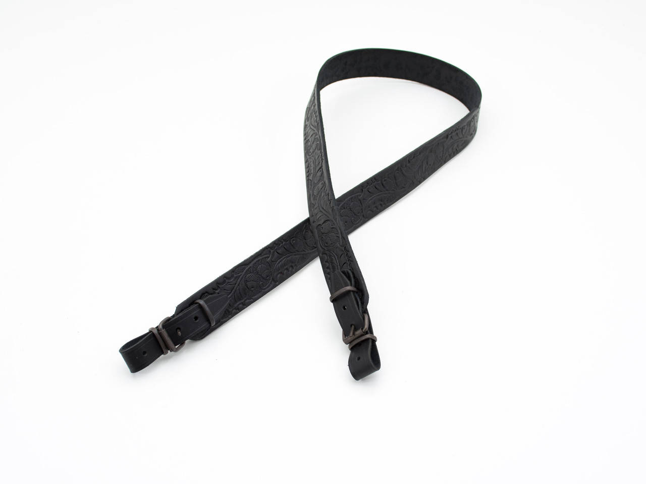 

Ремень охотничий Zoo-hunt прямой тисненый жолудями кожаный черный 5031/1