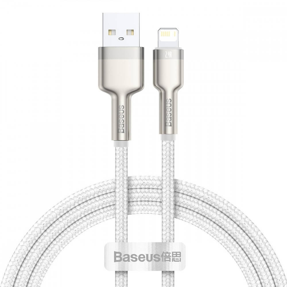 

Кабель Lightning Baseus 2.4A для техники Apple шнур лайтнинг на юсб Cafule Series Metal Data Cable 1м (белый)
