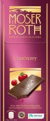 

Шоколад черный с клюквой Moser Roth Cranberry 125г