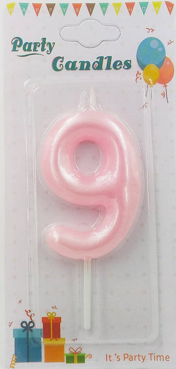 

Свечи цифры в торт "9" Розовые