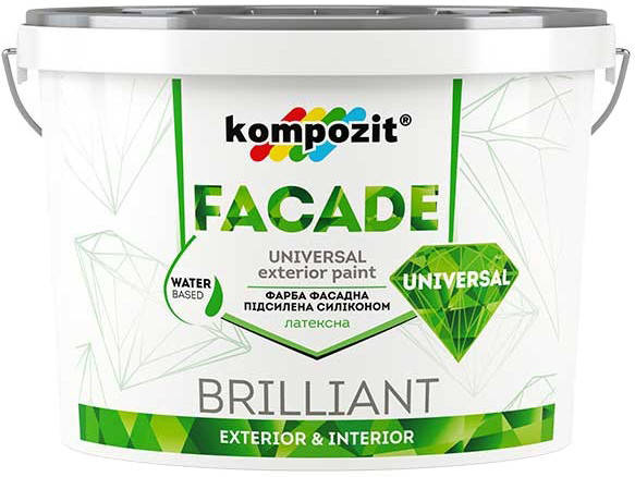 

Фасадная силиконовая краска Kompozit Facade Universal матовая 14кг