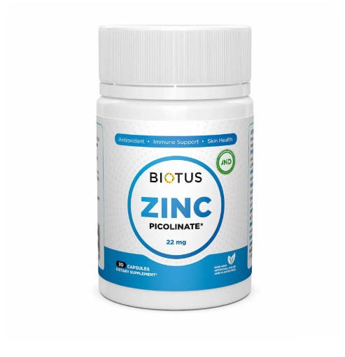 

Цинк пиколинат, Zinc Picolinate, Biotus, 22 мг, 30 капсул (BIO-530500)