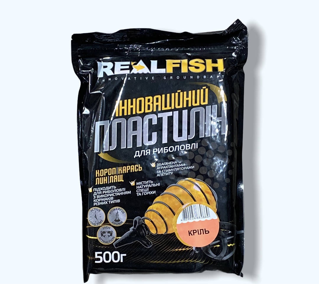 

Рыболовный пластилин прикормка Real Fish криль