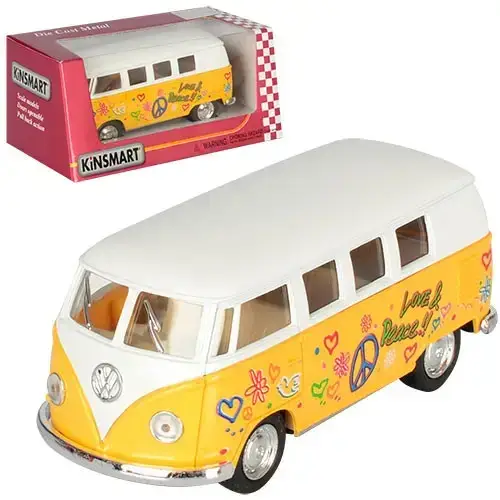 

Машинка металлическая Kinsmart КТ5060W Volkswagen BUS (Бело-желтый), Разные цвета