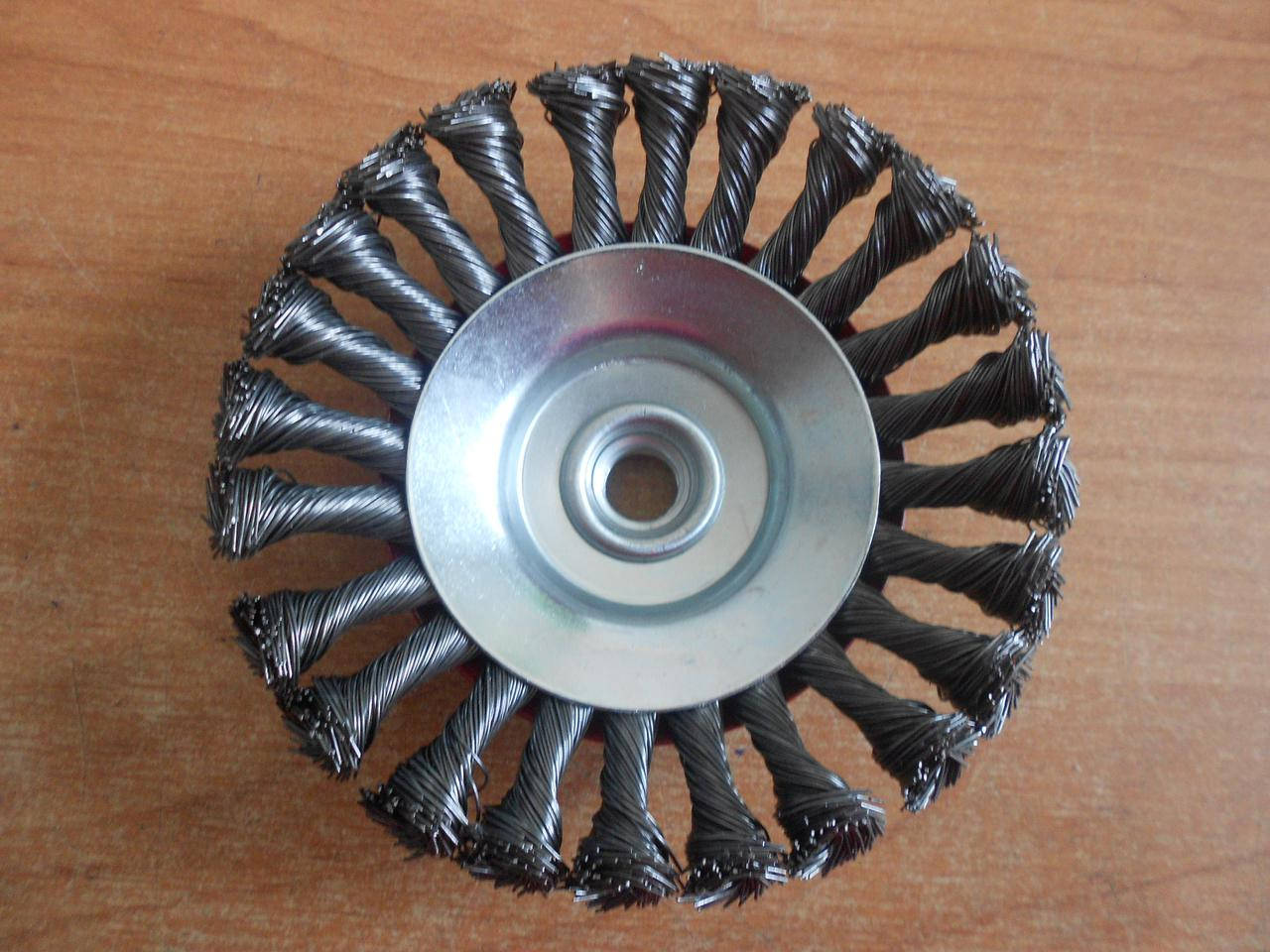 

Щетка по металлу чашечная Ø 100 мм для болгарки из плетеной проволоки