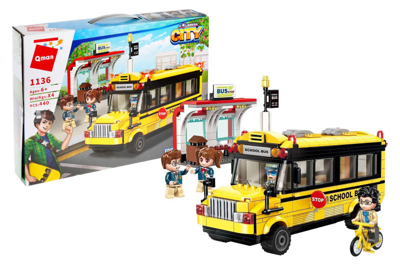 

Конструктор Colorful City 1136 Edify School Bus "Школьный автобус" 440 дет