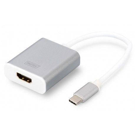 

Адаптер Digitus USB Type C 4K Hdmi, алюминиевый корпус, Светло-серый