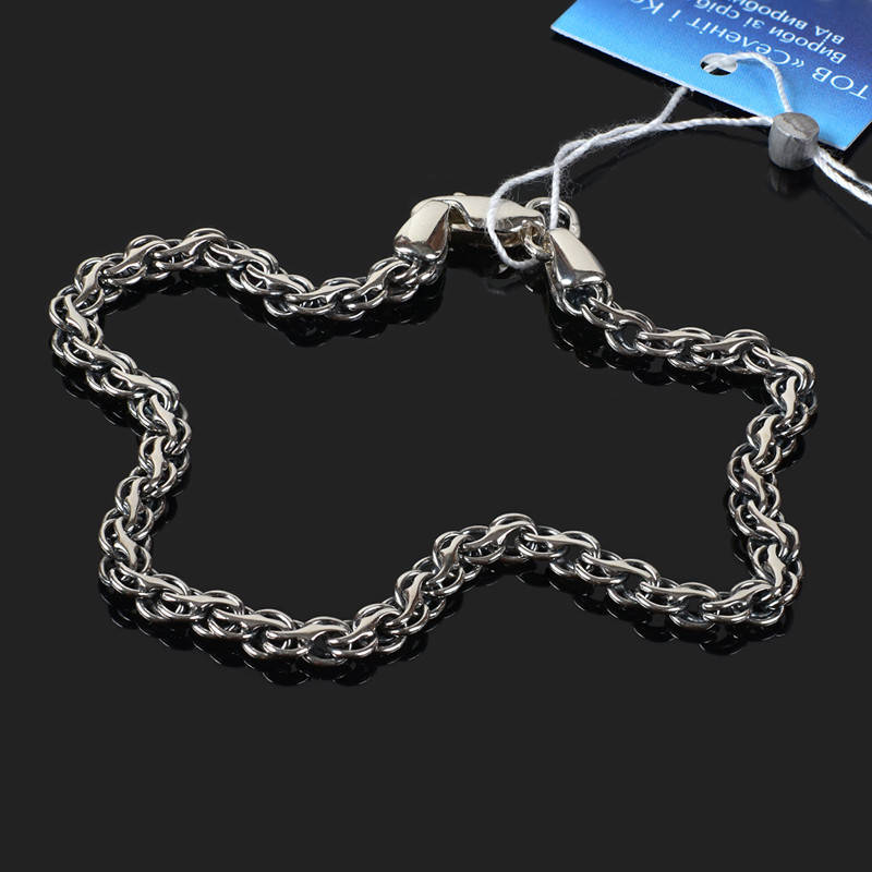 

Серебряный браслет плетение ручеек