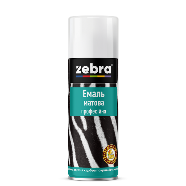 

Краска эмаль аерозольна 400мл RAL9003 Белая матовая Zebra |Фарба аерозольна емаль