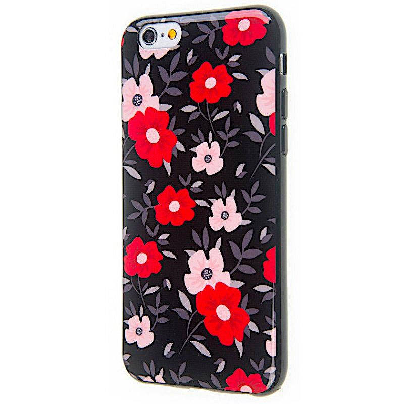 

Накладка силикон лак Flower Black Edition для Apple iPhone 6 / 6S (02)