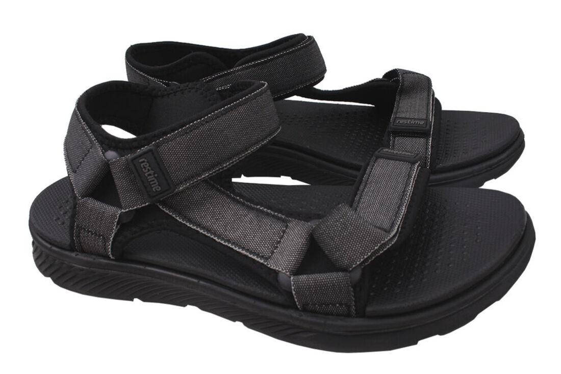 

Босоножки на низком ходу мужские ResTime текстиль, цвет серый