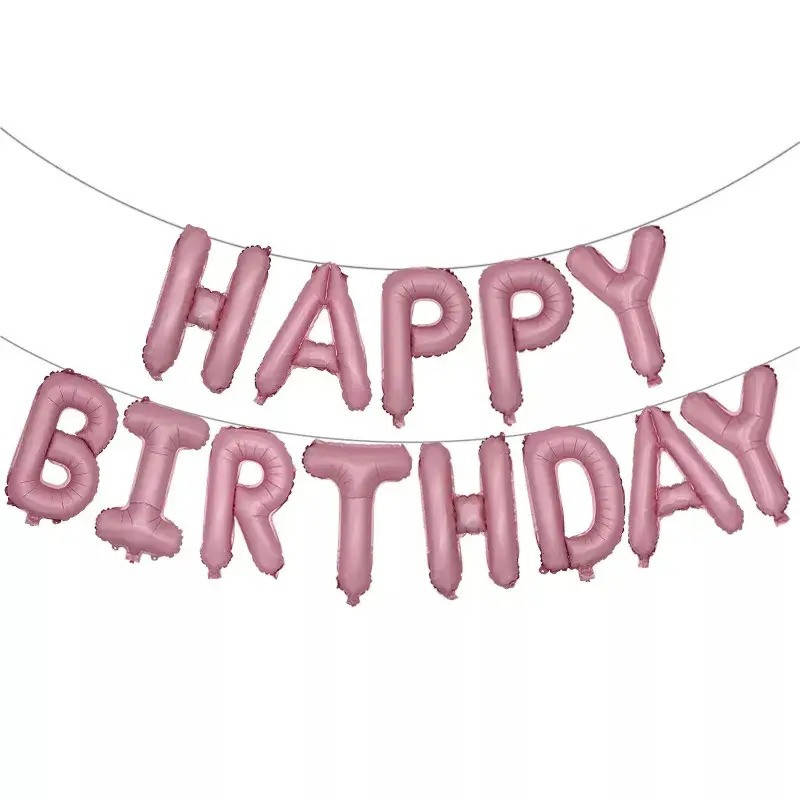 

Фольгированная гирлянда-надпись Happy Birthday розовая, 16" 32 см, Розовый