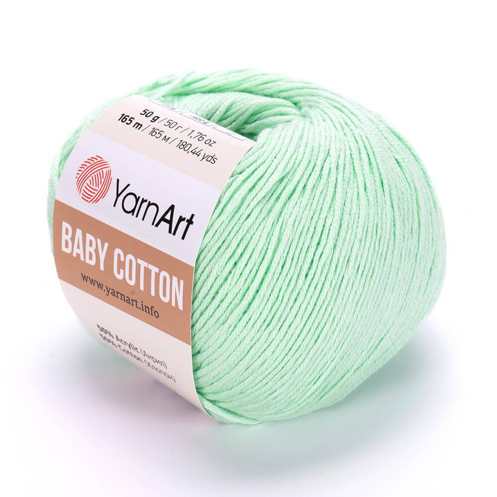 

YarnArt Baby Cotton (Ярн Арт Беби Коттон) № 435 мятный (Пряжа коттон, нитки для вязания), Мята