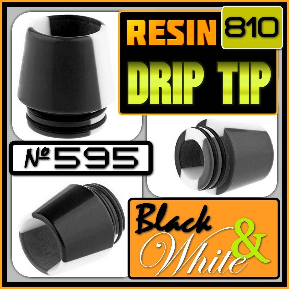

№595 AOLVAPE Resin 810 Drip Tip Black & White. Дрип тип из смолы. Оригинал.