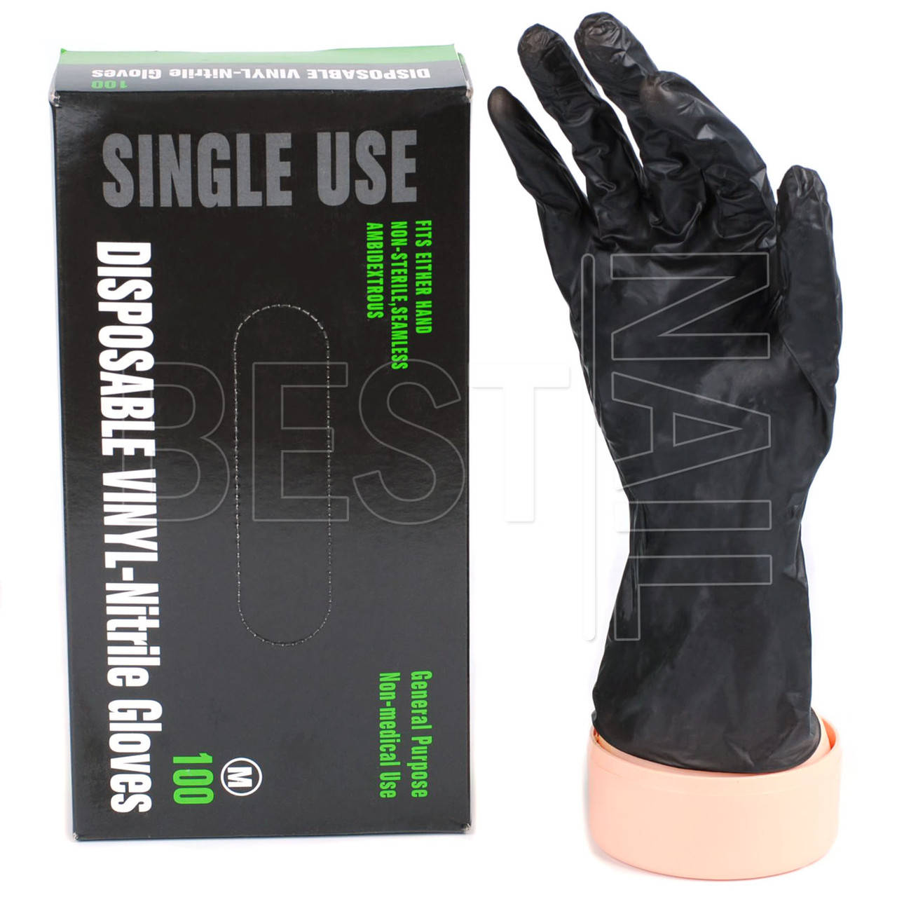 

Перчатки нитрил+винил без пудры черные, Черный