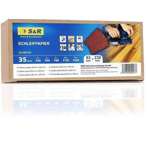 

Набор шлифовальных листов S&R 93x230 мм, 35 шт 232093035