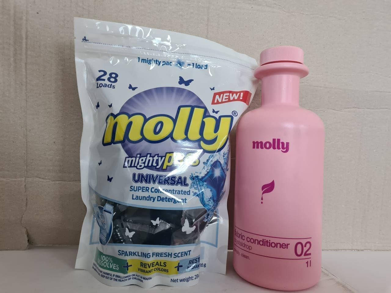 

Гель-капсулы универсальные Molly Mighty Pacs Universal (Венгрия). 28шт + Molly universal ополаскиватель NEW