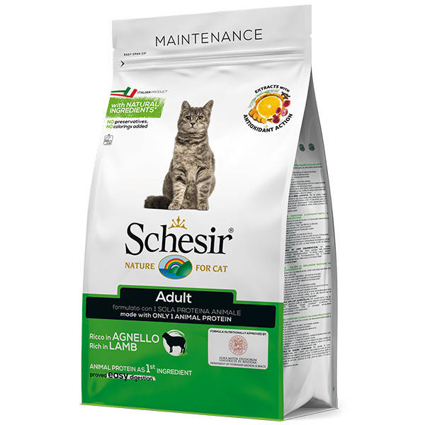 

Сухой монопротеиновый корм для котов Schesir Cat Adult Lamb Шезир Врослый Кот Ягненок 1.5 кг