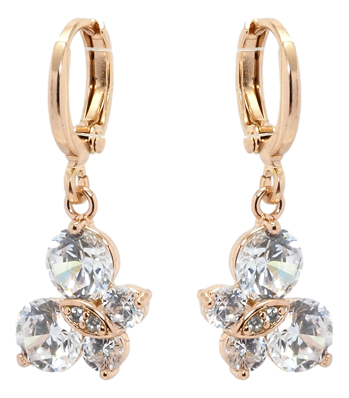 

Серьги Xuping Позолота РО колечки "Бабочки с фианитом "