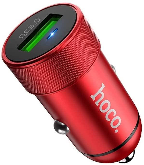 

HOCO Z32 - Ускоренное автомобильное зарядное устройство с одним портом QC3.0 - Красный