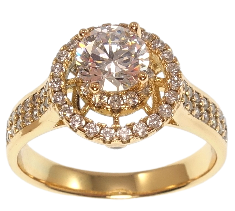 

Кольцо Xuping Позолота 18K "Кристальный блеск" р.18.5,19,19.5