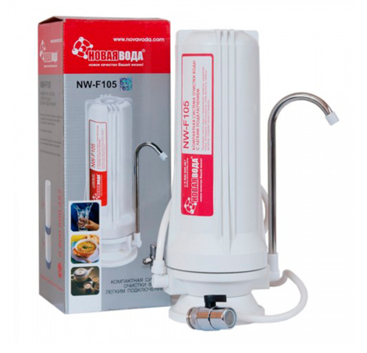 

Проточный фильтр для воды Новая Вода NW-F105, настольный проточный бытовой фильтр для питьевой воды с краном