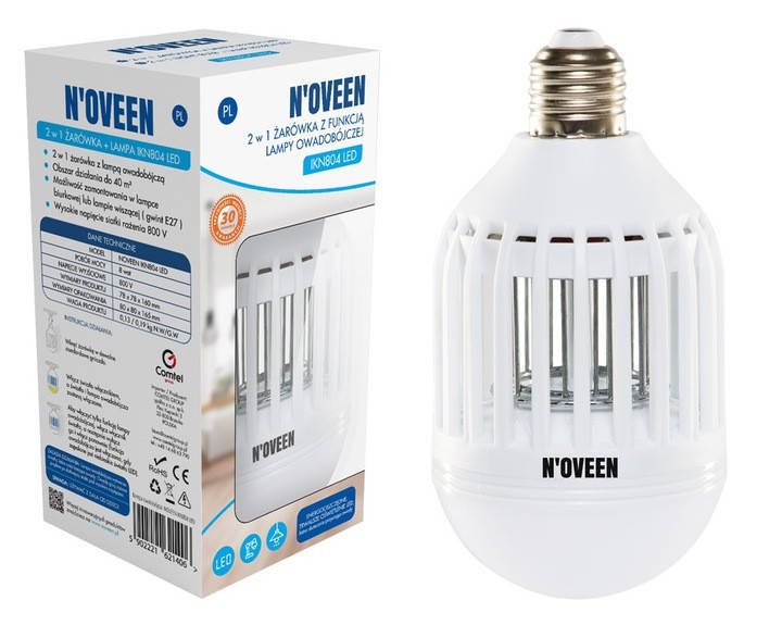 

Антимоскитная лампочка Noveen IKN804 LED с цоколем Е27, Польша