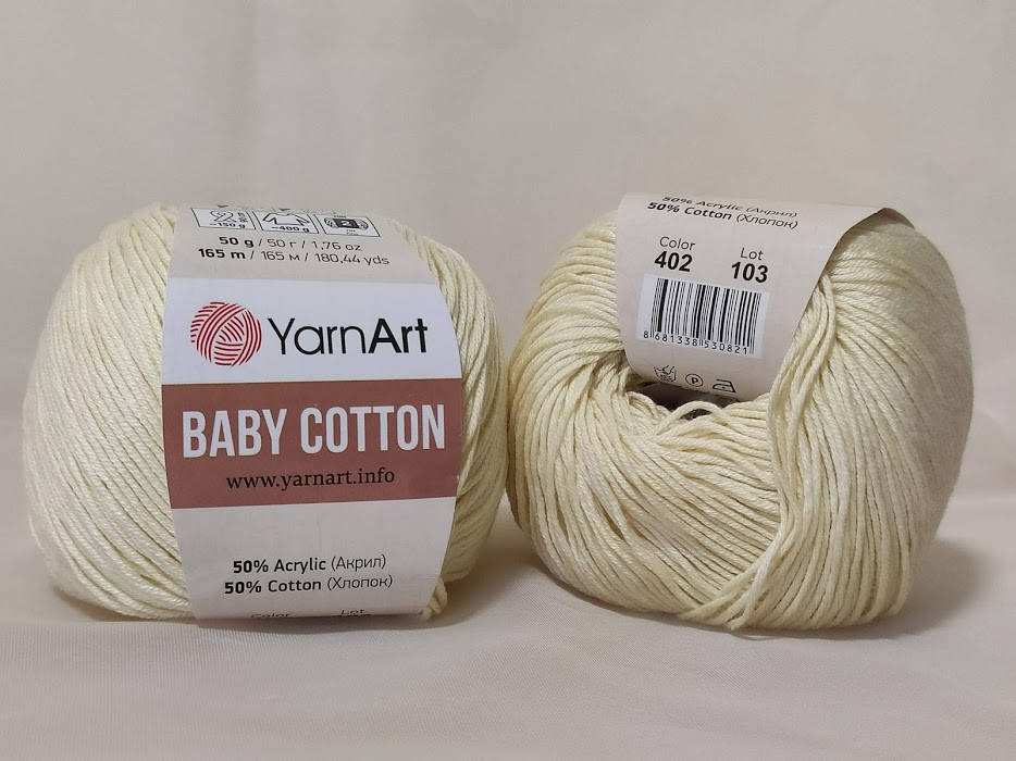 

YarnArt Baby Cotton 402 молочный